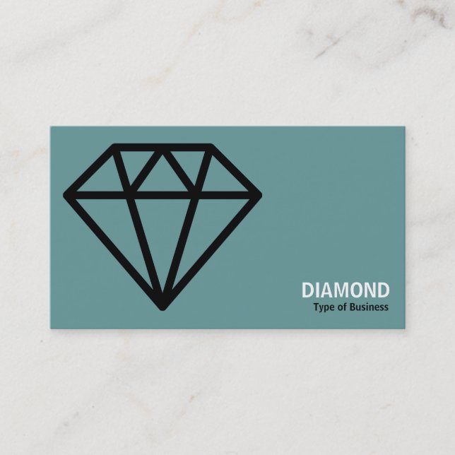 Geometropolis - Diamond - Black on Ocean Green Business Card (Front)
