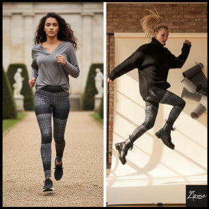 geometry and contrast. This black and white Leggings