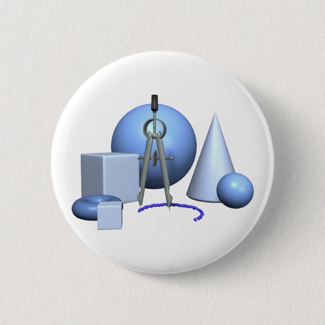 Geometry and Geometrical Shapes 6 Cm Round Badge (Front)