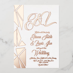 Geometry Blush Gold Wedding Pressed