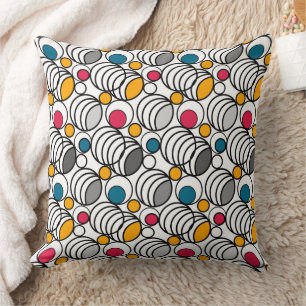 Geometry circles and rings decor retro sixties  cushion