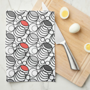 Geometry circles and rings decor retro sixties tea towel