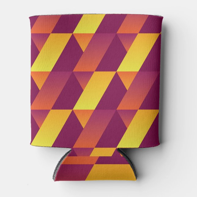 Geometry Colour Play: Abstract Pattern Can Cooler (Front)