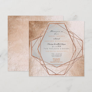 Geometry Cooper Bridal Shower Metallic Lines Invitation