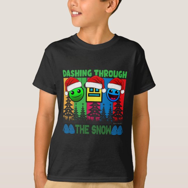 Geometry Dashing Through The Snow Sleep Dash Game  T-Shirt (Front)