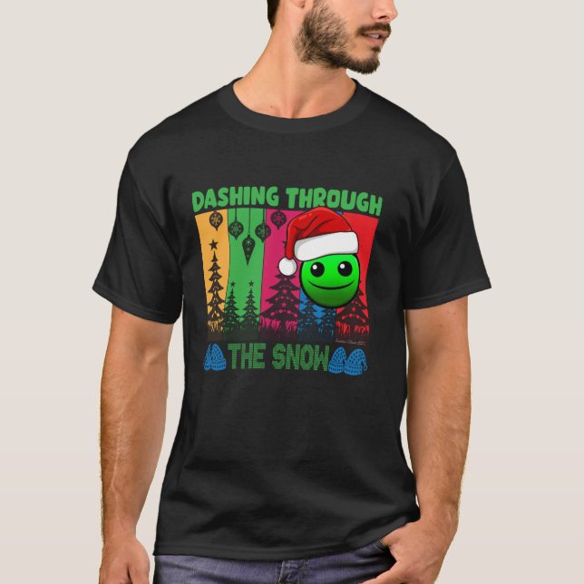 Geometry Dashing Through The Snow Sleep Dash Game  T-Shirt (Front)