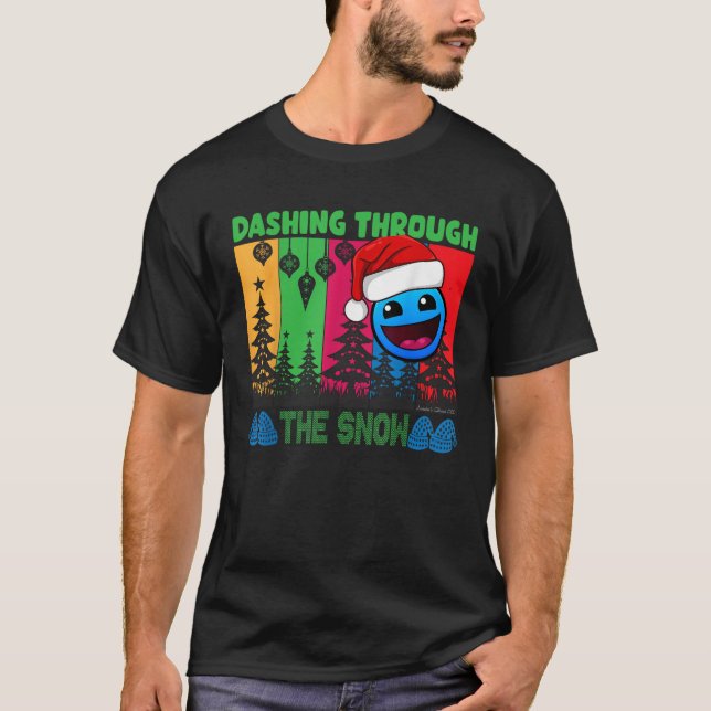 Geometry Dashing Through The Snow Sleep Dash Game  T-Shirt (Front)