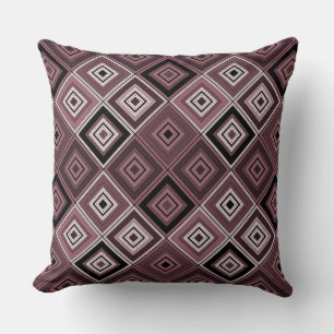 Geometry ethnic patchwork brown burgundy  cushion