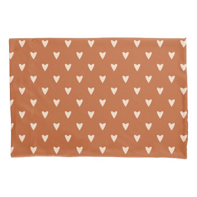 Geometry in Love - cream on red ocher - pattern. Pillowcase (Front)