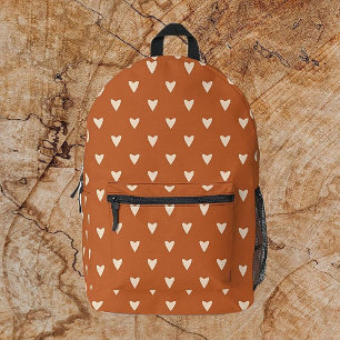 Geometry in Love - cream on red ochre - pattern. Printed Backpack
