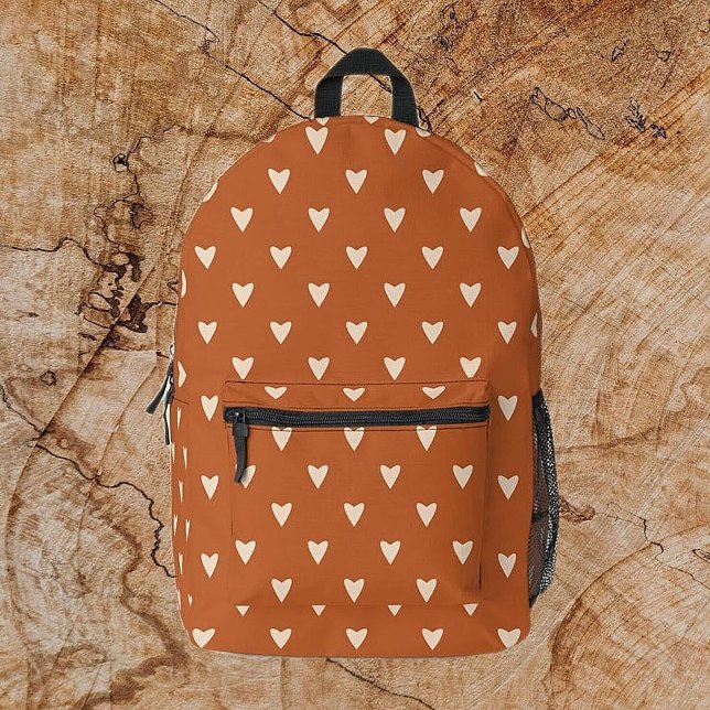 Geometry in Love - cream on red ochre - pattern. Printed Backpack (Creator Uploaded)
