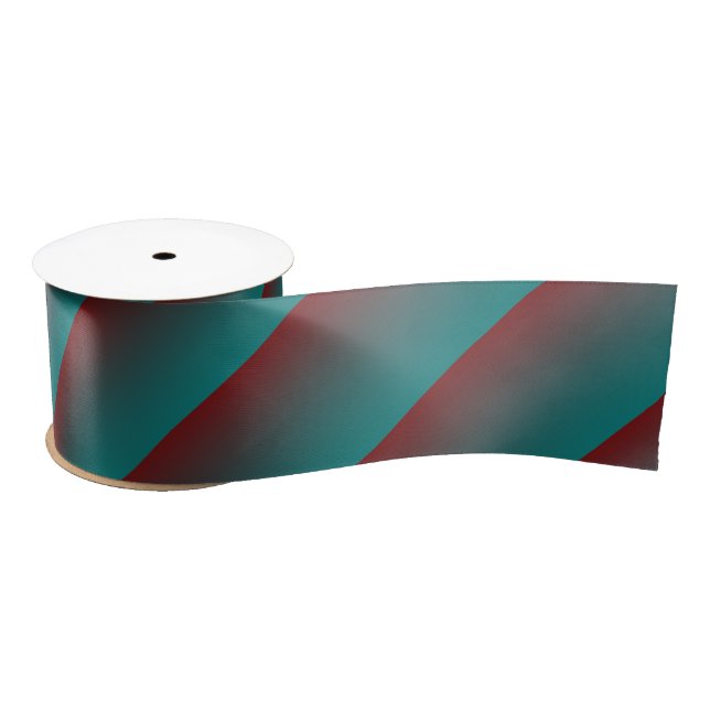 Geometry in teal burgundy satin ribbon (Spool)
