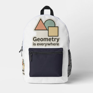  Geometry Is Everywhere Sticker – Colourful Shapes Printed Backpack