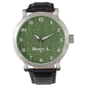 Geometry Math Stylish Dark Green Watch