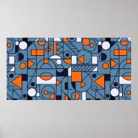 Geometry minimalistic artwork retro poster with si