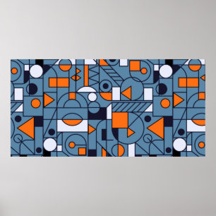 Geometry minimalistic artwork retro poster with si