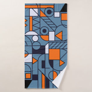 Geometry minimalistic artwork retro poster with si bath towel