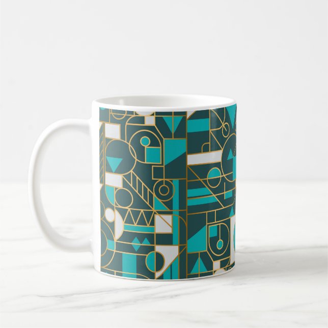 Geometry minimalistic artwork retro poster with si coffee mug (Left)