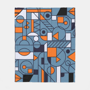 Geometry minimalistic artwork retro poster with si fleece blanket