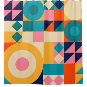 Geometry Minimalistic: Vintage Illustration Poster Shower Curtain