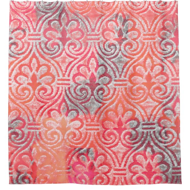 Geometry modern repeat pattern with texturesabstra shower curtain (Front)