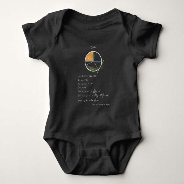 Geometry of a Circle Math Geometry Reference Baby Bodysuit (Front)