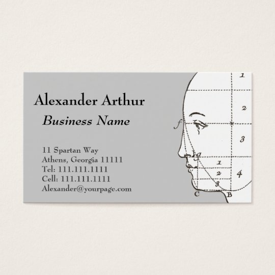 Geometry of the Human Head Antique Print Business Card