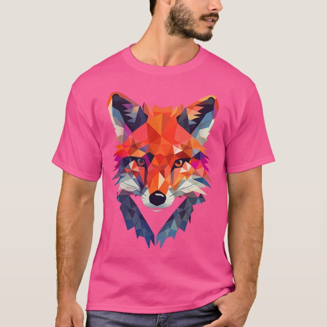 Geometry Origami Style Fox T-Shirt (Front)