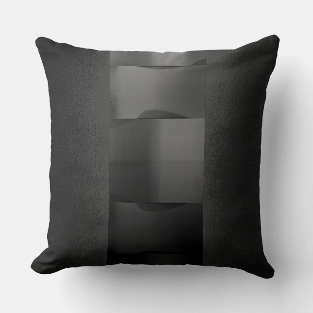Geometry Plum Purple 3-Dimensional Black Gray Cushion (Front)