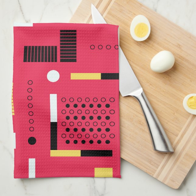 Geometry Polka Stripes Tea Towel (Quarter Fold)