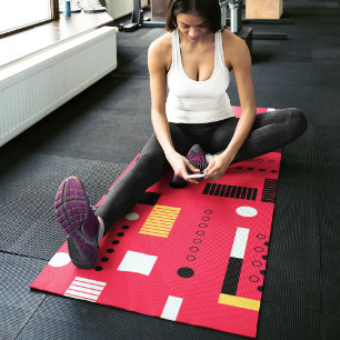 Geometry Polka Stripes Yoga Mat