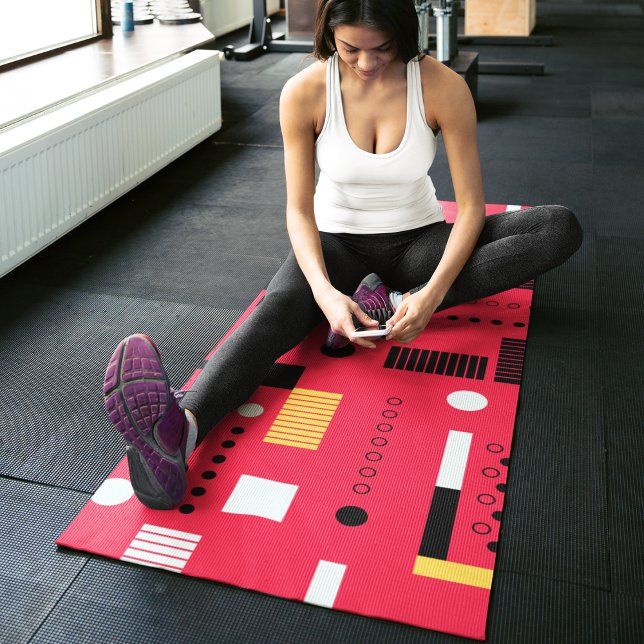 Geometry Polka Stripes Yoga Mat (Creator Uploaded)