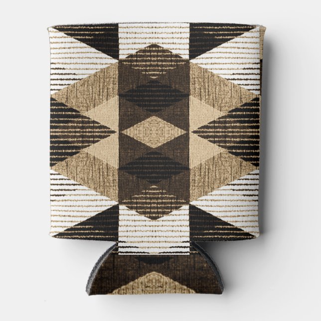 Geometry Repeat: Textured Background Design Can Cooler (Front)