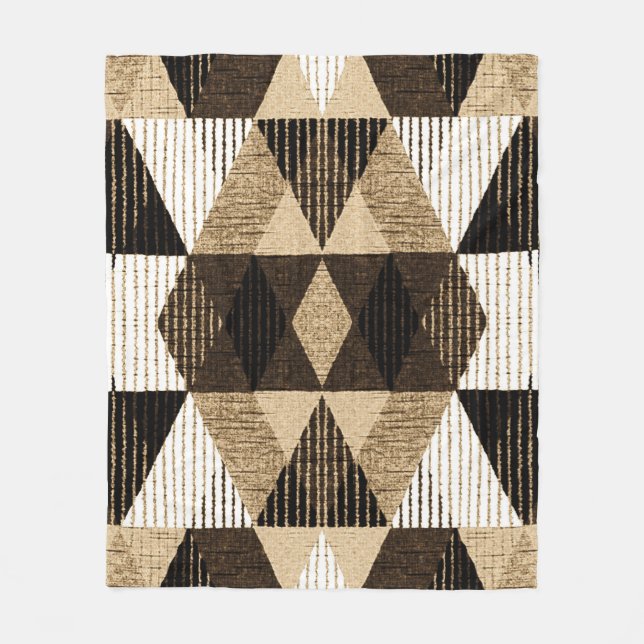Geometry Repeat: Textured Background Design Fleece Blanket (Front)