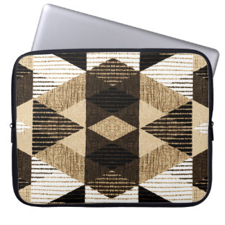 Geometry Repeat: Textured Background Design Laptop Sleeve