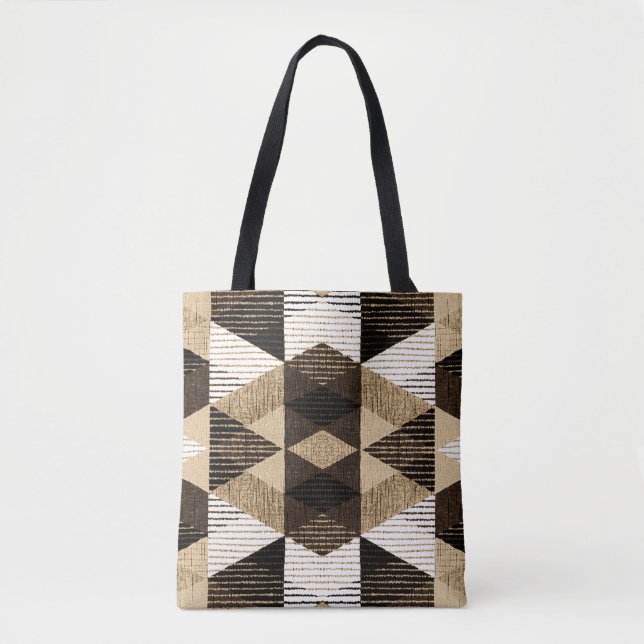 Geometry Repeat: Textured Background Design Tote Bag (Front)