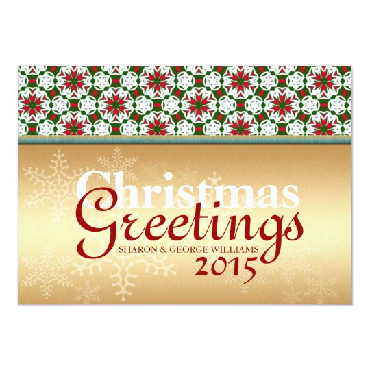 Geometry Star Snowflake Golden Christmas Holidays Card