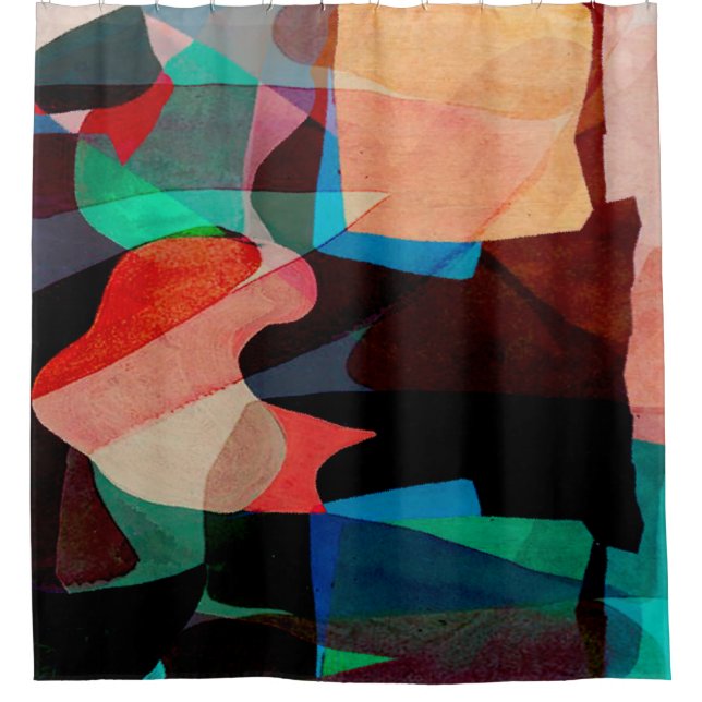 Geometry texture paint classic pattern shower curtain (Front)