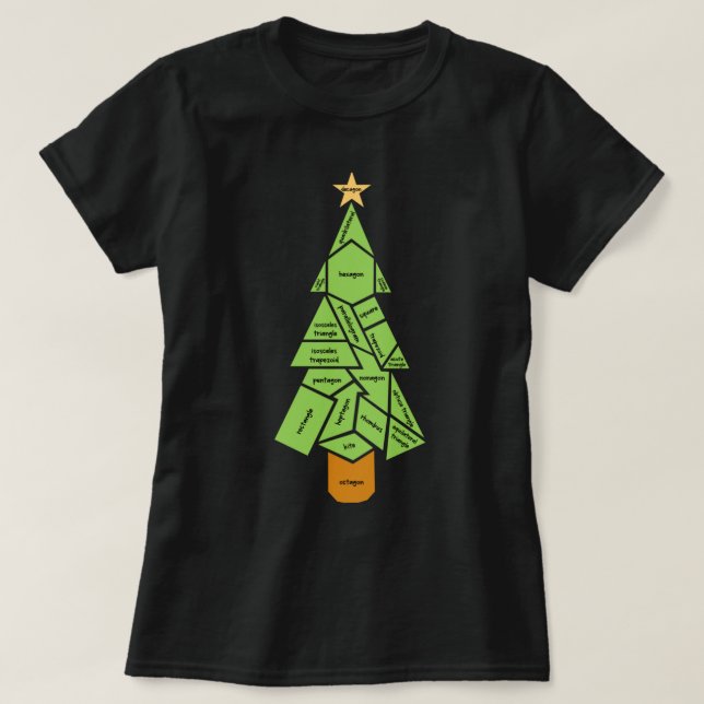 Geometry Tree made of Polygons for Math Lovers  T-Shirt (Design Front)