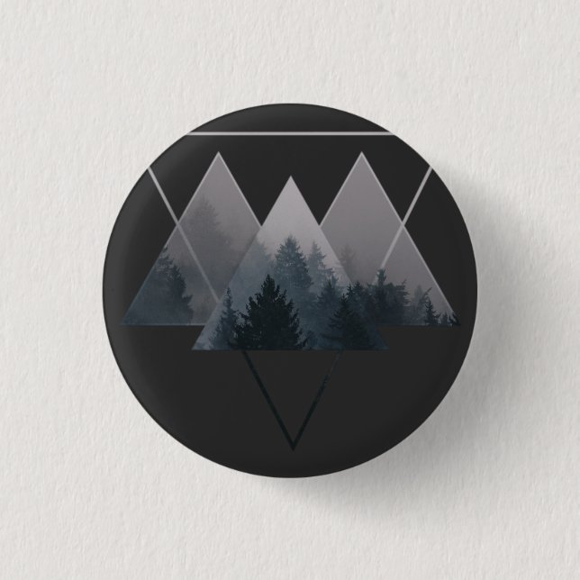 Geometry Triangles Misty Fores 3 Cm Round Badge (Front)