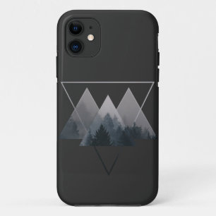 Geometry Triangles Misty Fores iPhone 11 Case