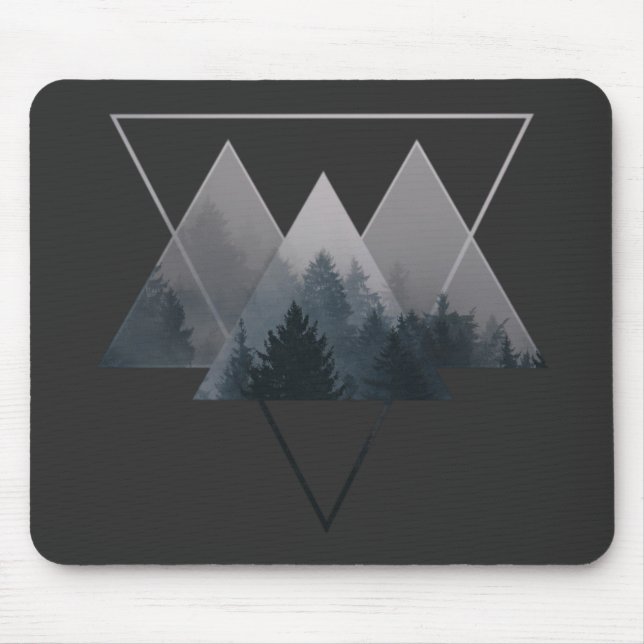 Geometry Triangles Misty Fores Mouse Mat (Front)