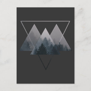 Geometry Triangles Misty Fores Postcard