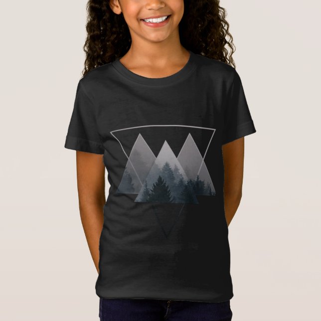 Geometry Triangles Misty Fores T-Shirt (Front)