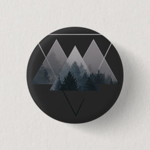 Geometry Triangles Misty Forest 3 Cm Round Badge