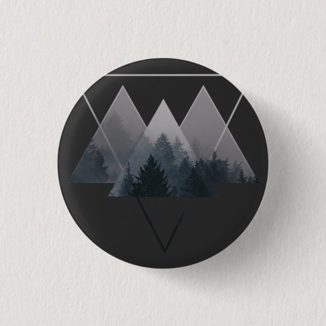 Geometry Triangles Misty Forest 3 Cm Round Badge (Front)