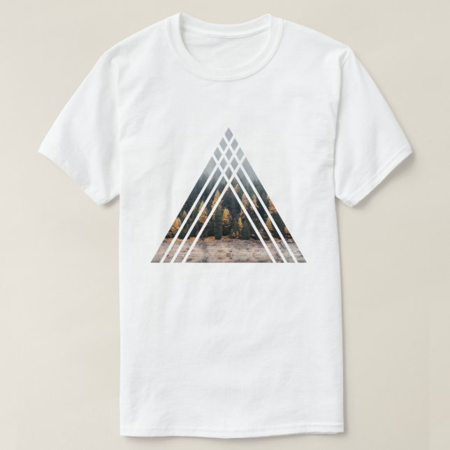 Geometry Triangles Misty Forest T-Shirt (Design Front)