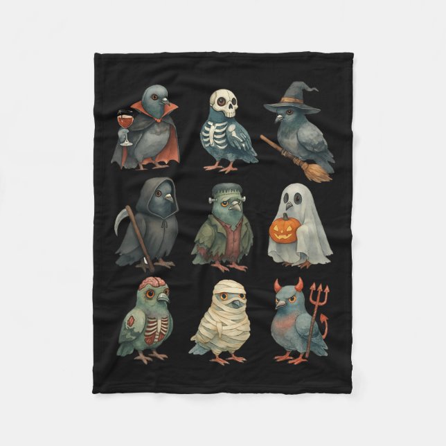 Geon Bird Soky Witch Boo Zombie Halloween Boys &am Fleece Blanket (Front)