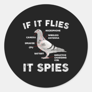 Geon If It Flies Ses Geon Anatomy Theory Bird Love Classic Round Sticker