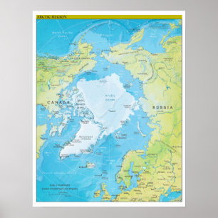 Geopolitical Regional Map of the Arctic Poster